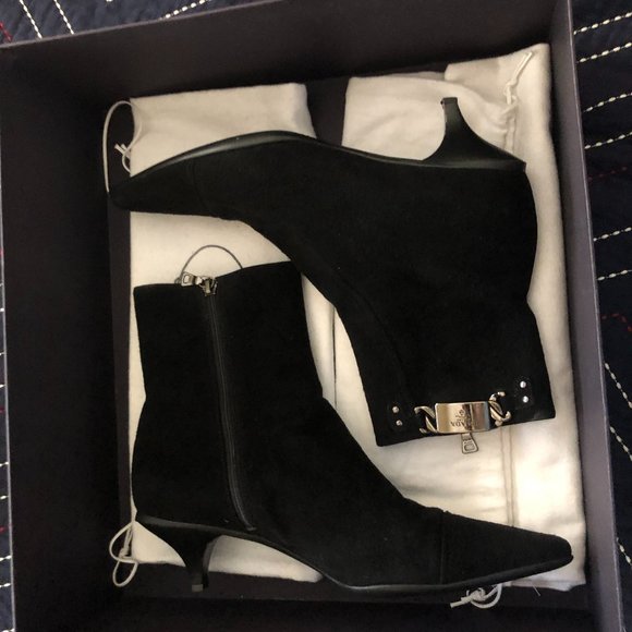 Good Condition Prada Suede Heeled Boots - Picture 1 of 5